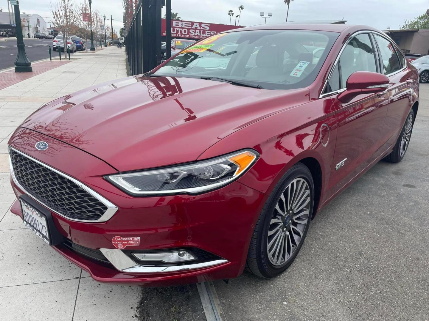 2018 RED /White Gold Ford Fusion Energi (3FA6P0SU8JR) , located at 744 E Miner Ave, Stockton, CA, 95202, (209) 944-5770, 37.956863, -121.282082 - PLUS TAXES AND FEES - Photo#2